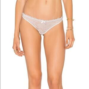 Eberjey Daria Thong in Vapor Grey Sky Size Medium Lace Underwear Panties Sissy